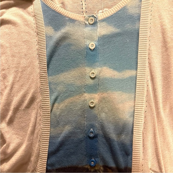 Anthropologie Moth Finestra Cardigan Size Small Blue Sky Button Down Pockets - Picture 5 of 5